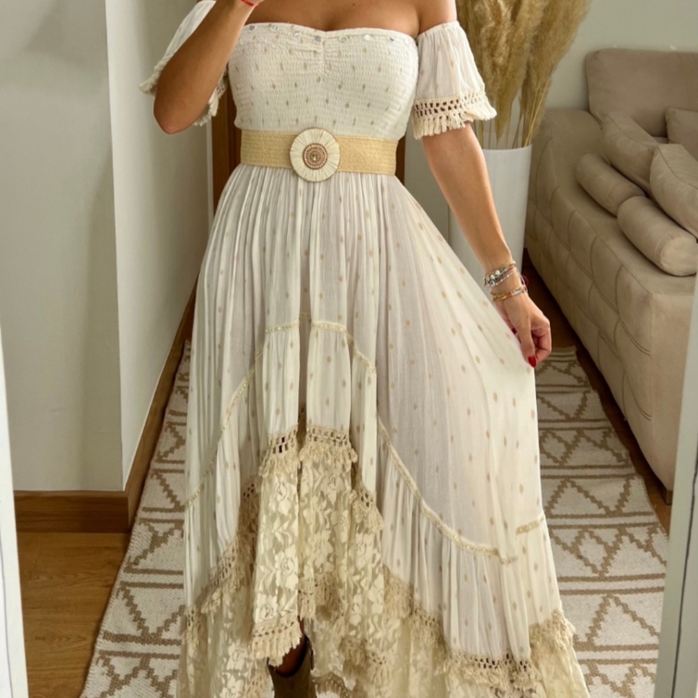 Boho Cream High Low Dress